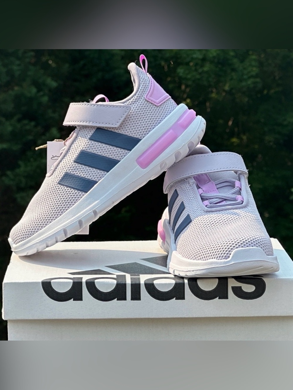 Adidas Youth Toddler Purple White Everyday Casual Athletic Sneaker - Size 5K NEW